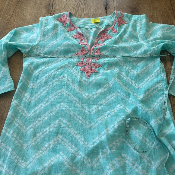 Roller Rabbit Cotton Embroidered Swim Cover-Up Tunic - Picture 4 of 7